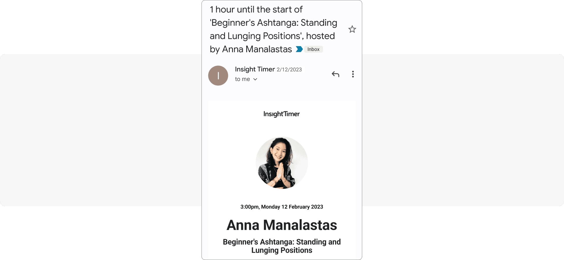 Personalized reminder - email