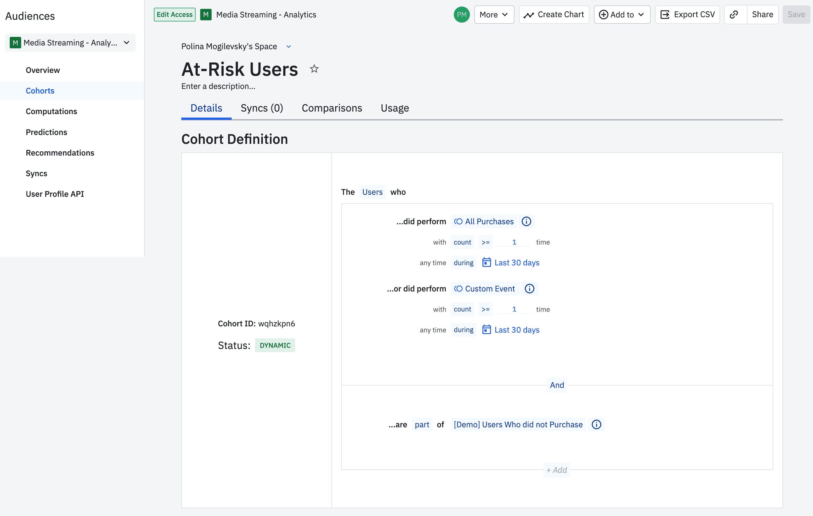 Identifying users at risk of churn in Amplitude 