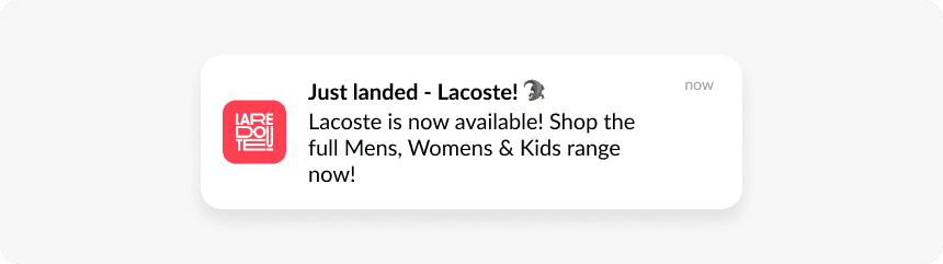 E-commerce push example