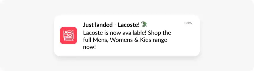 new collection push notification example