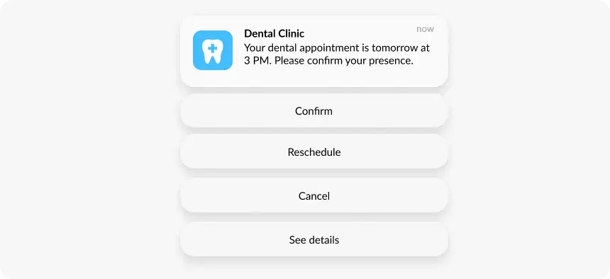 iOS push notification cta and buttons